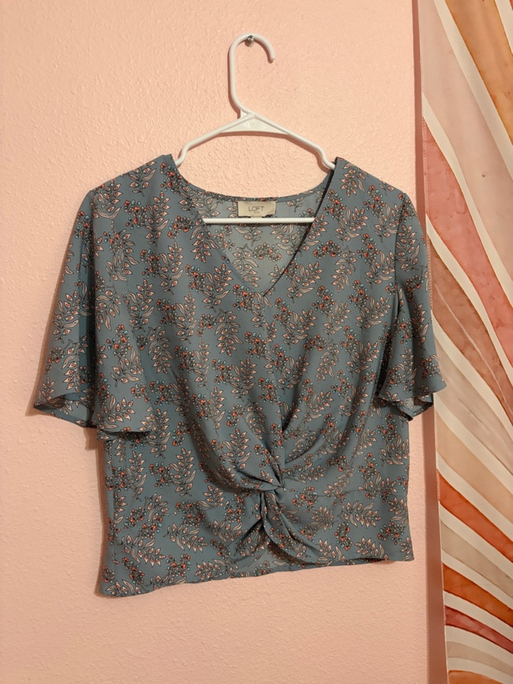 LOFT Floral Knot-Front Top